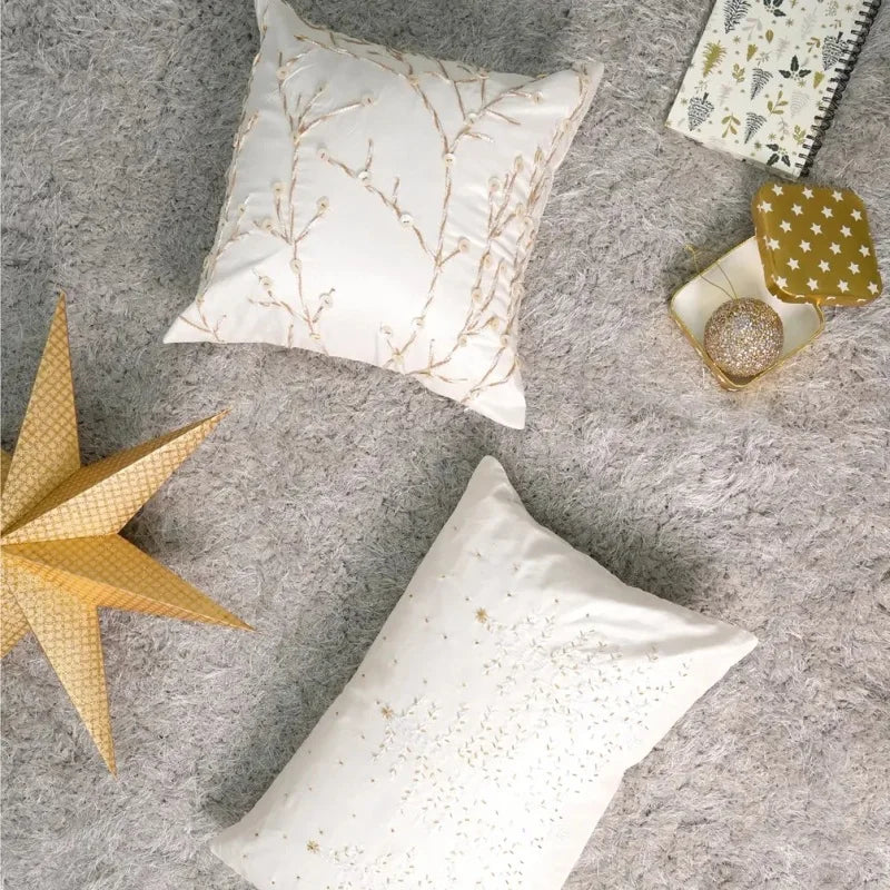 100% Polyester Throw Pillow with Embroidery Work – Soft & Stylish Accent-18X18