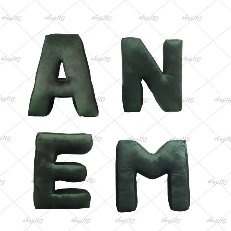 Velvet Letters Throw Pillow Alphabet Pillow Custom Letter Cushion Kid Party Gift Backrest Toy Nursery Prop Baby Home Decor