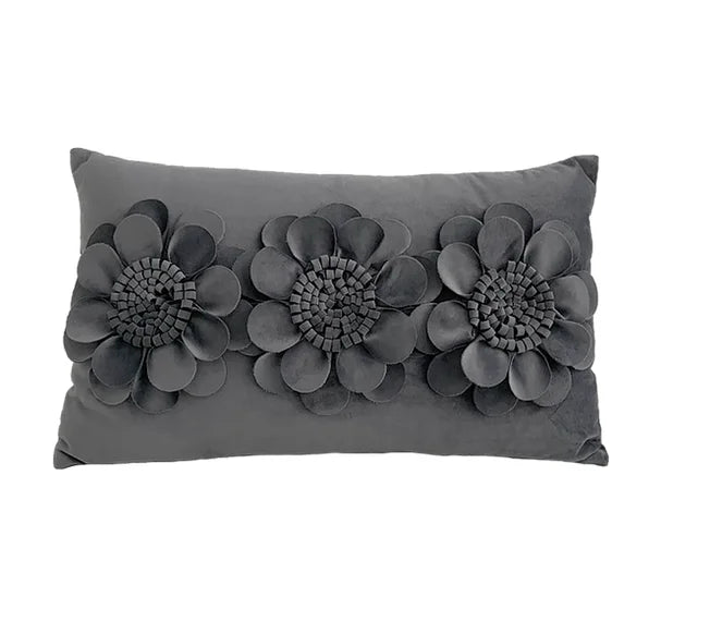 Fashion Modern Style Pink White Throw Pillows 45*45cm Velvet Stitching 3D Chrysanthemum  Cushion Waist Pillow Blue Cushion Case