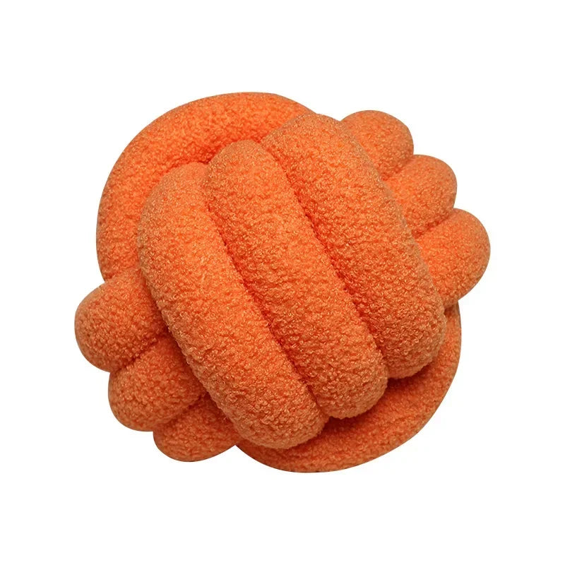 Hand-woven Knotted Ball Pillow Lamb Velvet Roll Pillow Sofa Living Room Household Cushion Head Back Bed Back