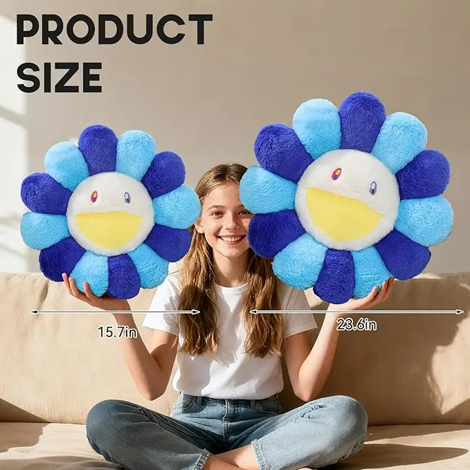 Aesthetic Sunflower Plush Pillow Cute Flower Stuffed Cushion Rainbow Floral Decorative Pillow Office Chair Back Pillow Decor