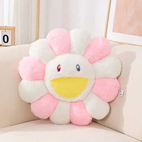 Aesthetic Sunflower Plush Pillow Cute Flower Stuffed Cushion Rainbow Floral Decorative Pillow Office Chair Back Pillow Decor
