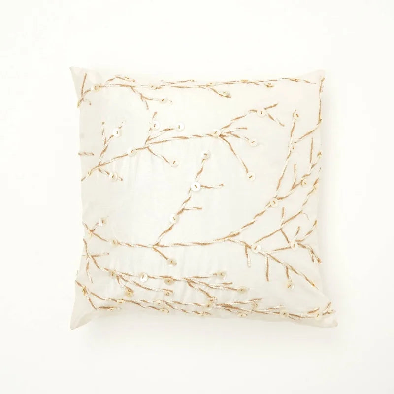 100% Polyester Throw Pillow with Embroidery Work – Soft & Stylish Accent-18X18