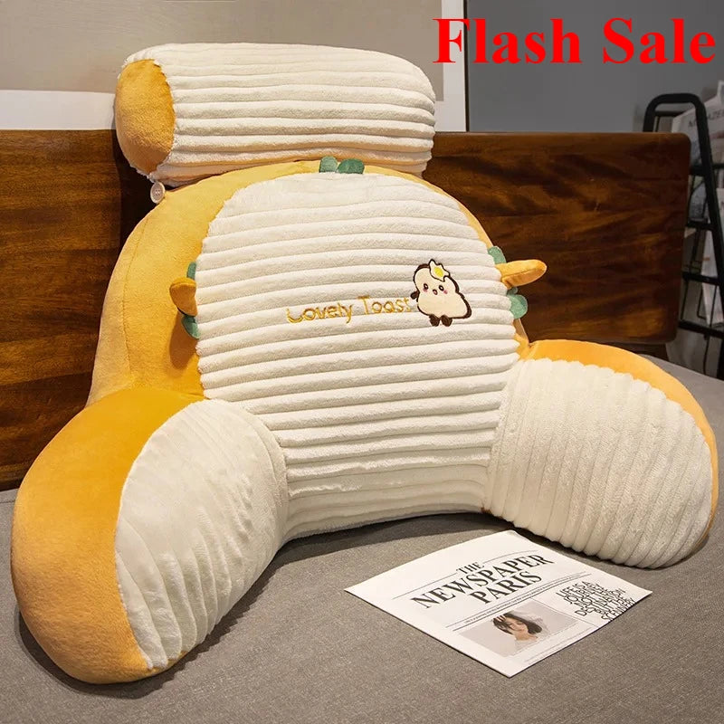 2025 new Flash Sale fluffy striped cartoon waist sofa throw pillow cushion bed reading bed waist pad