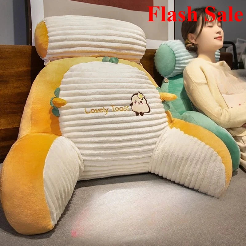2025 new Flash Sale fluffy striped cartoon waist sofa throw pillow cushion bed reading bed waist pad