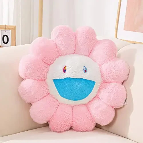 Aesthetic Sunflower Plush Pillow Cute Flower Stuffed Cushion Rainbow Floral Decorative Pillow Office Chair Back Pillow Decor