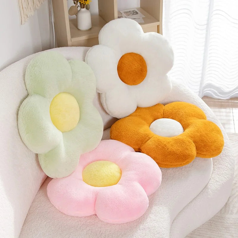 Flower Circular Shape Cushion Soft Nap Chair Pillow for Office Classroom Bedroom Floor Use Winter Thickened Decor