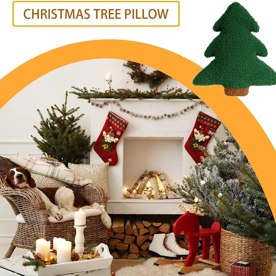 2025 New Home Decor Christmas Tree Pillow Festive Holiday Throw Cushion Soft Xmas Plush Sofa Bed Decorations Kids Cute Gifts