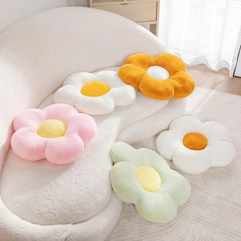 Flower Circular Shape Cushion Soft Nap Chair Pillow for Office Classroom Bedroom Floor Use Winter Thickened Decor