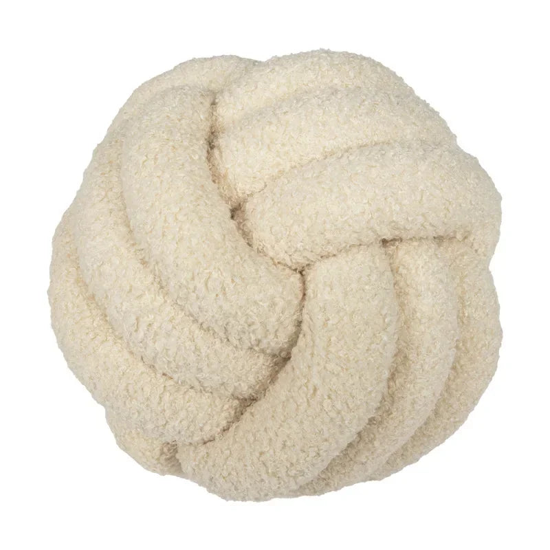Hand-woven Knotted Ball Pillow Lamb Velvet Roll Pillow Sofa Living Room Household Cushion Head Back Bed Back