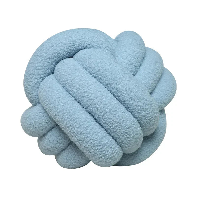 Hand-woven Knotted Ball Pillow Lamb Velvet Roll Pillow Sofa Living Room Household Cushion Head Back Bed Back