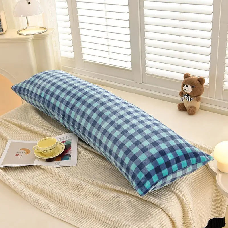 1PCS 2025 new milk fleece printed long throw pillow couple household double long pillow waist pillow