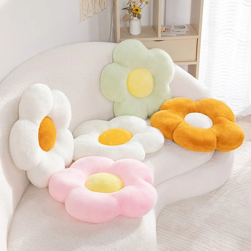 Flower Circular Shape Cushion Soft Nap Chair Pillow for Office Classroom Bedroom Floor Use Winter Thickened Decor