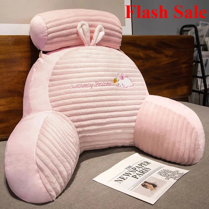 2025 new Flash Sale fluffy striped cartoon waist sofa throw pillow cushion bed reading bed waist pad