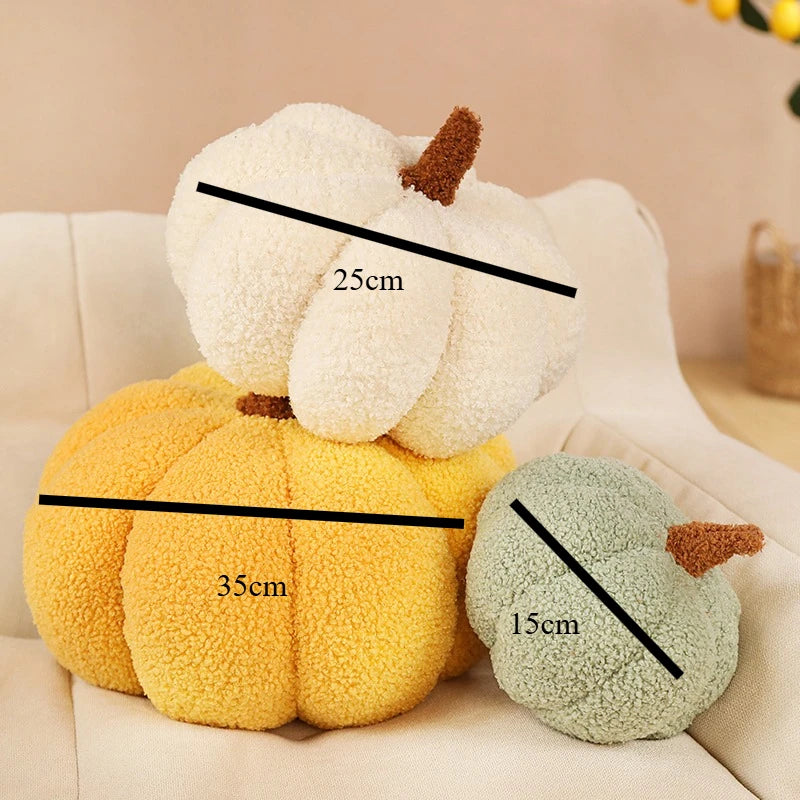Plush Seat Cushion Cute Pumpkin Throw Pillow Super Soft Cushion Waist Sofa  Window Pillow Halloween Pumpkin Ornament 15-35cm