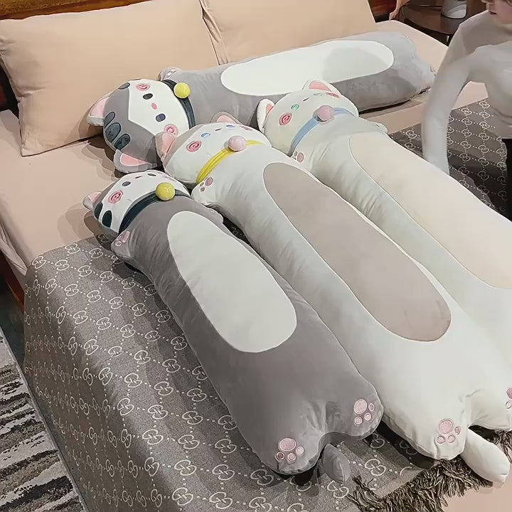 Long Cat Plush Body Pillow Creative Cute Animal Stuffed Cushion Soft Sofa Decorative Throw Pillow Large Sleeping Cushion Decor